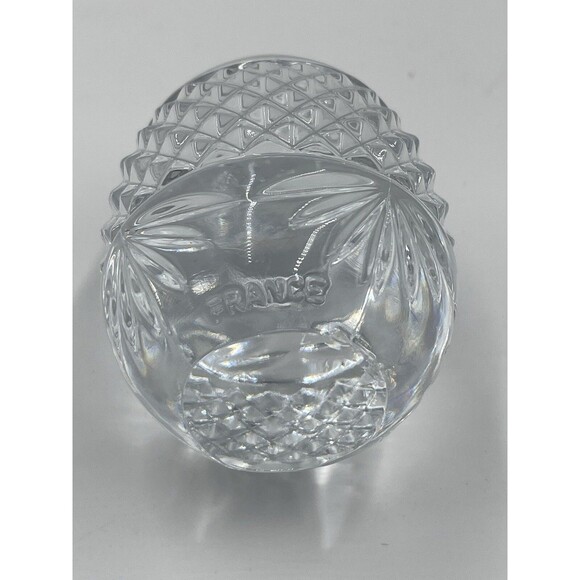 Made In France Cut Crystal Molded Design Glass Egg Shaped Paperweight 3.5” Heavy - Picture 12 of 15